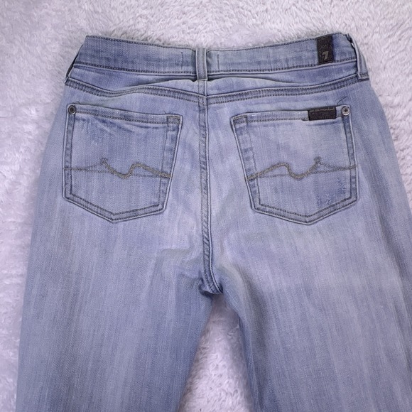 7 For All Mankind Josefina Boyfriend Jeans Womens 24 Stretch Denim Light‎ Wash - Picture 4 of 7